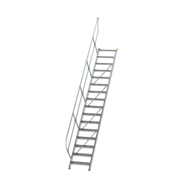 MUNK Günzburger Treppe 45° Stufenbreite 600 mm 16 Stufen Aluminium geriffelt