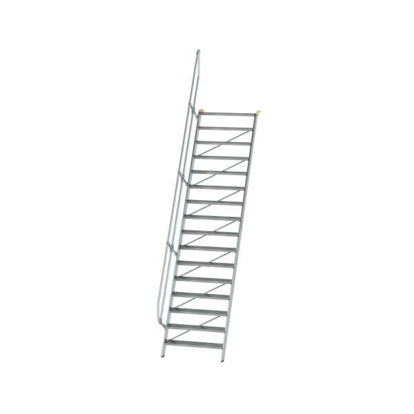 MUNK Günzburger Treppe 60° Stufenbreite 1000 mm 16 Stufen Aluminium geriffelt