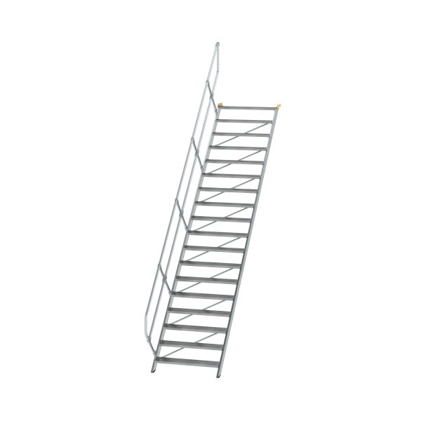 MUNK Günzburger Treppe 45° Stufenbreite 1000 mm 18 Stufen Aluminium geriffelt