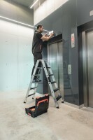 MUNK Günzburger Stufen-Stehleiter beidseitig begehbar mit clip-step relax 2x3 Stufen