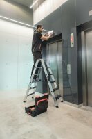 MUNK Günzburger Stufen-Stehleiter beidseitig begehbar mit clip-step relax 2x12 Stufen