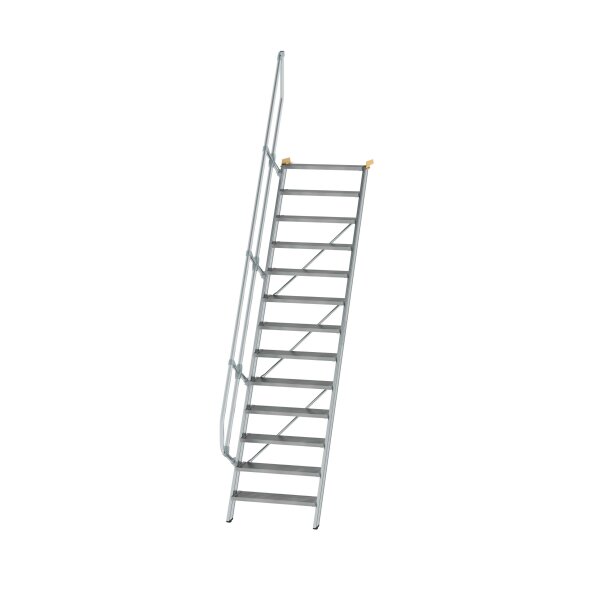 MUNK Günzburger Treppe 60° Stufenbreite 800 mm 13 Stufen Aluminium geriffelt