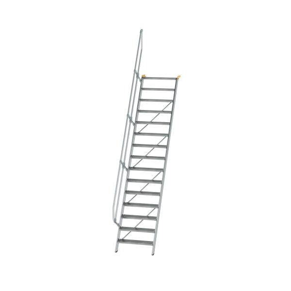 MUNK Günzburger Treppe 60° Stufenbreite 800 mm 15 Stufen Aluminium geriffelt