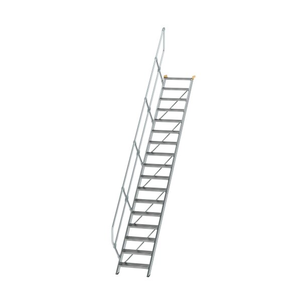 MUNK Günzburger Treppe 45° Stufenbreite 600 mm 17 Stufen Aluminium geriffelt