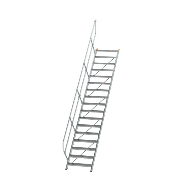 MUNK Günzburger Treppe 45° Stufenbreite 800 mm 17 Stufen Aluminium geriffelt