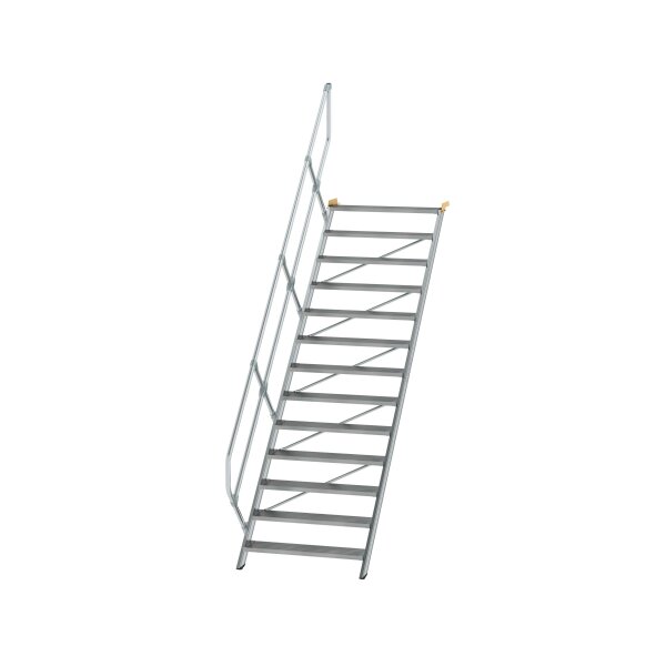MUNK Günzburger Treppe 45° Stufenbreite 1000 mm 13 Stufen Aluminium geriffelt