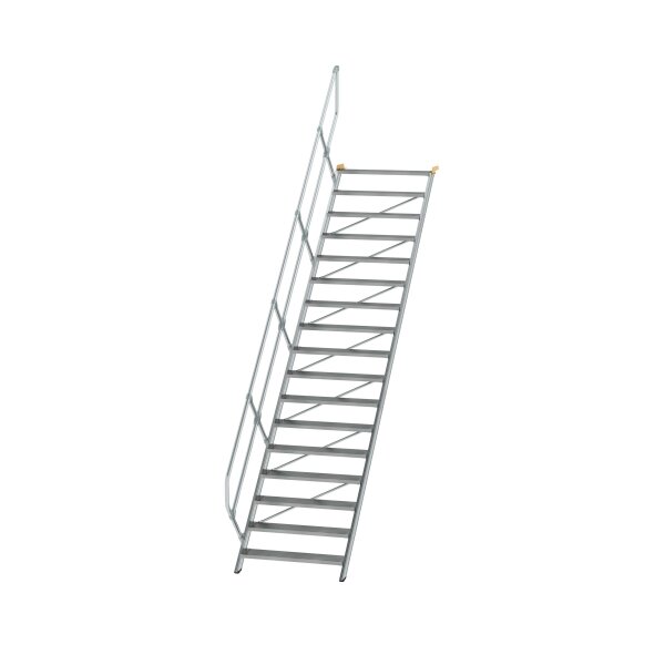 MUNK Günzburger Treppe 45° Stufenbreite 1000 mm 17 Stufen Aluminium geriffelt