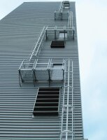 MUNK Günzburger Mehrzügige Steigleiter mit Rückenschutz (Bau) Aluminium blank 19,12m