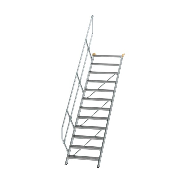 MUNK Günzburger Treppe 45° Stufenbreite 800 mm 12 Stufen Aluminium geriffelt