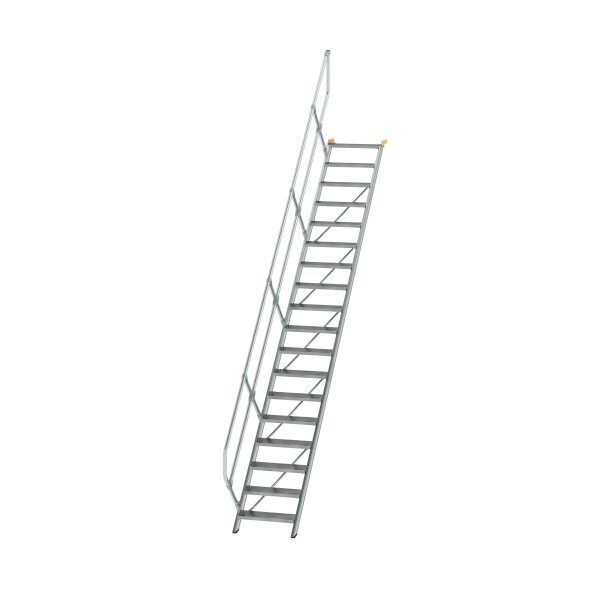 MUNK Günzburger Treppe 45° Stufenbreite 600 mm 18 Stufen Aluminium geriffelt