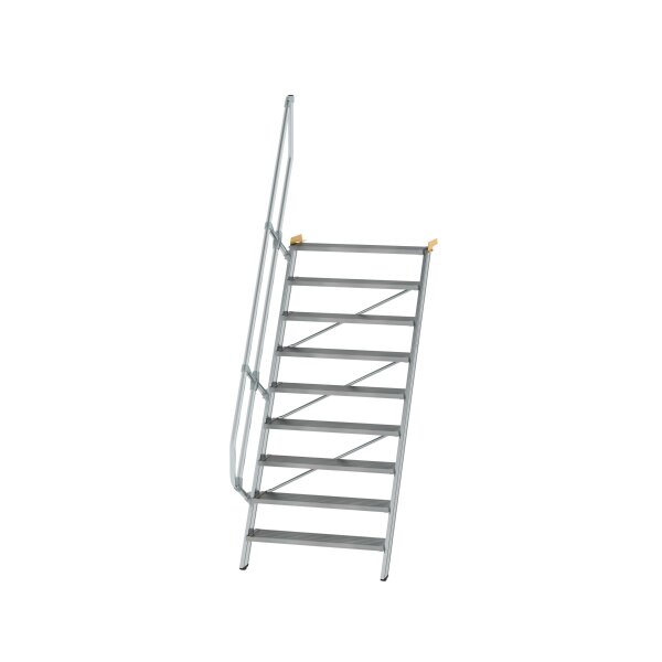 MUNK Günzburger Treppe 60° Stufenbreite 1000 mm 9 Stufen Aluminium geriffelt