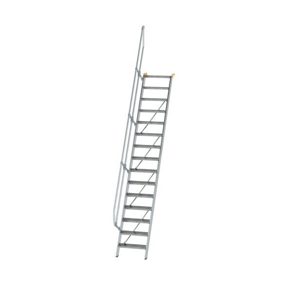 MUNK Günzburger Treppe 60° Stufenbreite 600 mm 15 Stufen Aluminium geriffelt