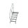 MUNK Günzburger Treppe mit Plattform 45° Stufenbreite 600 mm 5 Stufen Aluminium geriffelt