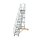 MUNK Günzburger Plattformtreppe 45° fahrbar Stufenbreite 600 mm 16 Stufen Aluminium geriffelt