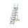 MUNK Günzburger Plattformtreppe 45° fahrbar Stufenbreite 800 mm 16 Stufen Aluminium geriffelt