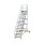 MUNK Günzburger Plattformtreppe 45° fahrbar Stufenbreite 800 mm 17 Stufen Aluminium geriffelt