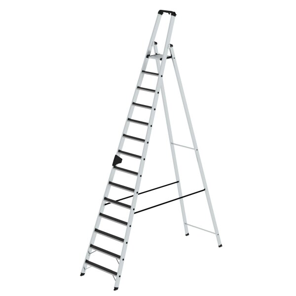 MUNK Günzburger Stufen-Stehleiter einseitig begehbar mit clip-step R13 14 Stufen