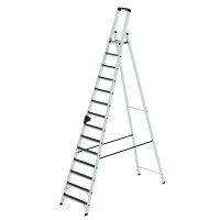 MUNK Günzburger Stufen-Stehleiter einseitig begehbar mit clip-step R13 14 Stufen