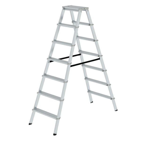 MUNK Günzburger ML Stufen-Stehleiter beidseitig begehbar 2x7 Stufen