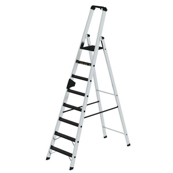 MUNK Günzburger Stufen-Stehleiter 250 kg einseitig begehbar mit clip-step R13 8 Stufen