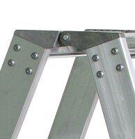 MUNK Günzburger Stufen-Stehleiter 250 kg beidseitig begehbar mit clip-step R13 2x7 Stufen