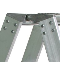 MUNK Günzburger Stufen-Stehleiter 250 kg beidseitig begehbar mit clip-step R13 2x8 Stufen