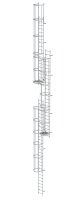 MUNK Günzburger Mehrzügige Steigleiter mit Rückenschutz (Maschinen) Aluminium blank 16,32m