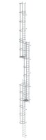 MUNK Günzburger Mehrzügige Steigleiter mit Rückenschutz (Maschinen) Aluminium blank 18,84m