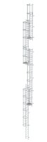 MUNK Günzburger Mehrzügige Steigleiter mit Rückenschutz (Maschinen) Aluminium blank 19,96m