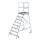 MUNK Günzburger Podesttreppe einseitig begehbar mit Federrollen Stahl-Gitterrost 8 Stufen