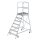 MUNK Günzburger Podesttreppe einseitig begehbar mit Federrollen Stahl-Gitterrost 7 Stufen