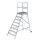 MUNK Günzburger Podesttreppe eins. begehbar mit Rollen und Griffen Stahl-Gitterrost 8 Stufen