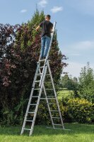 MUNK Günzburger Mehrzweckleiter 3-teilig mit nivello®-Traverse 3x9 Sprossen