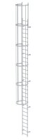 MUNK Günzburger Einzügige Steigleiter mit Rückenschutz Aluminium eloxiert 9,60m