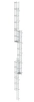 MUNK Günzburger Mehrzügige Steigleiter mit Rückenschutz (Maschinen) Aluminium eloxiert 18,84m