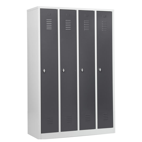 G-Office Spind Garderobenschrank, 4 Abteile, 1800 x 1170 x 500 mm (HxBxT)