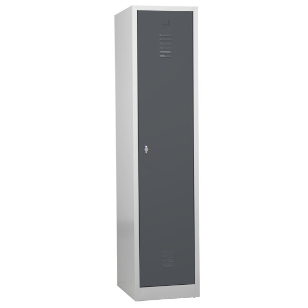 G-Office Spind/Garderobenschrank, Schwarz-Weiß-Trennung, 1 Abteil, 1800 x 400 x 500 mm (HxBxT)
