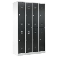 G-Office Doppelstöckiger Spind Garderobenschrank, 4x2 Abteile, 1950 x 1170 x 500 mm (HxBxT)