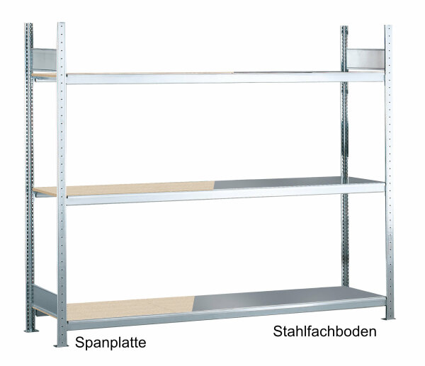 SCHULTE Weitspannregal WS2000 Grundfeld 3000x2250x500mm verzinkt mit 5 Ebenen