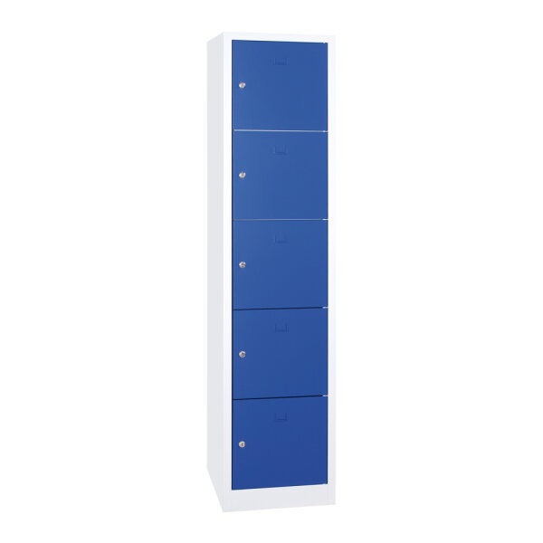 G-OFFICE Schließfachschrank, 5 Fächer, 1900 x 400 x 450 mm (HxBxT), zwei Türfarben preisgleich