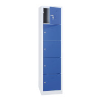 G-OFFICE Schließfachschrank, 5 Fächer, 1900 x 400 x 450 mm (HxBxT), zwei Türfarben preisgleich