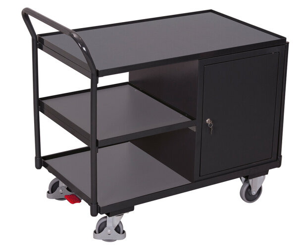 VARIOfit Werkstattwagen mit 3 Ladeflächen, 1125x625x1010 mm (BxTxH), RAL 7016