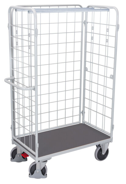 VARIOfit Paket-Dreiwandwagen hoch, 1190x725x1820 mm (BxTxH), RAL 7035