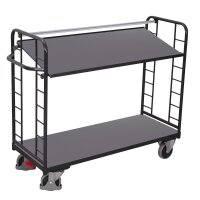 VARIOfit Etagenwagen mit 2 Holzböden, 1805x650x1275 mm (BxTxH), RAL 7016