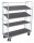 VARIOfit Etagenwagen mit 4 Holzböden, 1510x550x1815 mm (BxTxH), RAL 7035