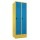METAN Garderobenschrank 1800 x 700 x 500 mm (HxBxT) mit Sockel, 2 Abteile,  Korpusfarbe RAL 1018 zinkgelb, Türfarbe RAL 5012 lichtblau
