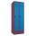 METAN Garderobenschrank 1800 x 700 x 500 mm (HxBxT) mit Sockel, 2 Abteile,  Korpusfarbe RAL 4002 rotviolett, Türfarbe RAL 5012 lichtblau