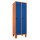 METAN Garderobenschrank 1800 x 700 x 500 mm (HxBxT) mit Füßen, 2 Abteile,  Korpusfarbe RAL 2003 pastellorange, Türfarbe RAL 5010 enzianblau