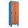 METAN Garderobenschrank 1800 x 700 x 500 mm (HxBxT) mit Füßen, 2 Abteile,  Korpusfarbe RAL 5012 lichtblau, Türfarbe RAL 2003 pastellorange