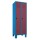 METAN Garderobenschrank 1800 x 700 x 500 mm (HxBxT) mit Füßen, 2 Abteile,  Korpusfarbe RAL 5012 lichtblau, Türfarbe RAL 4002 rotviolett
